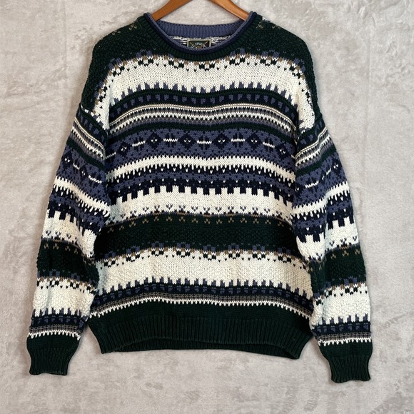 Lake Harmony Other - Vintage Lake Harmony Chunky Knit Sweater XL L‎ Grandpa Nordic Fair Isle USA 90s